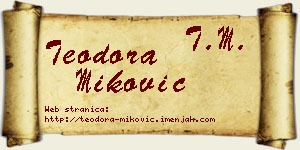 Teodora Miković vizit kartica
